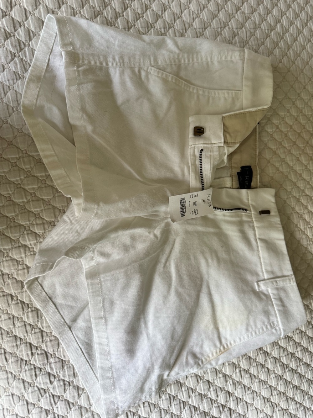 White Cotton Blend Women's Shorts